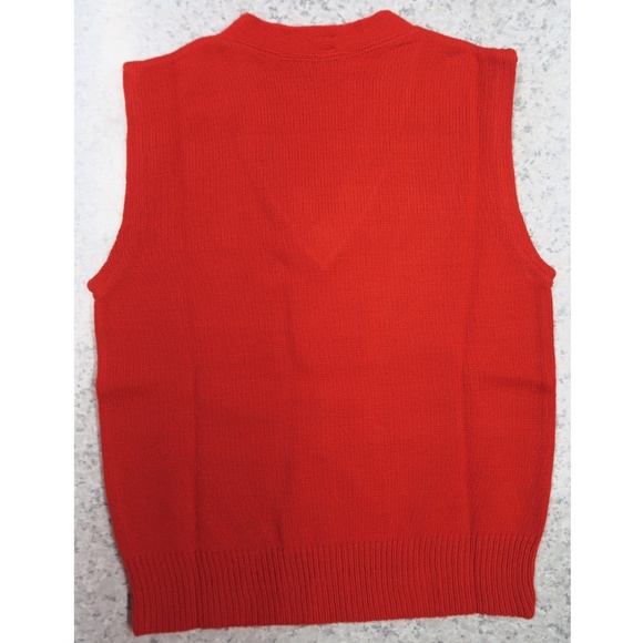 NEW - Vintage Men's V-Neck Pullover Vest - Red - Picture 2 of 2